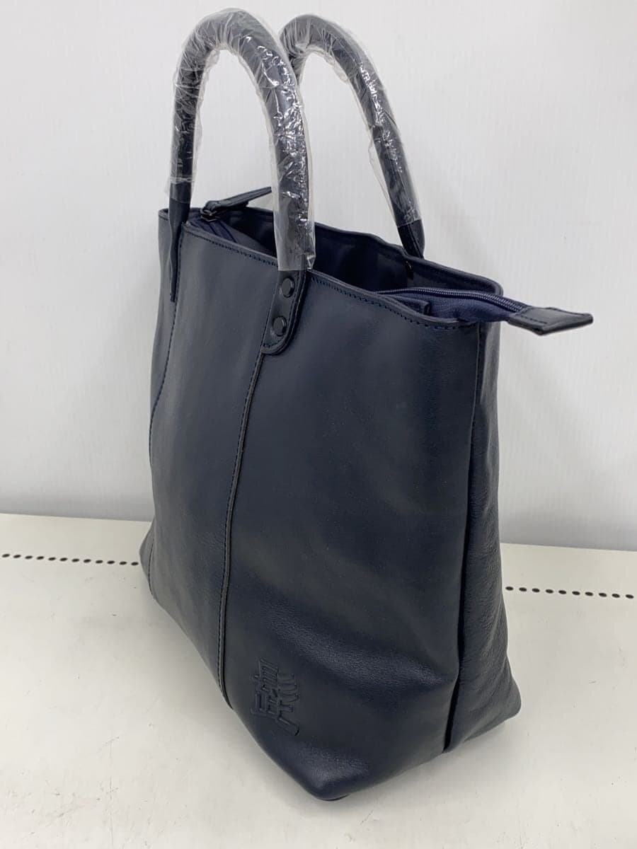 Mustache HIGE BAG Tote Bag Leather BLK 2