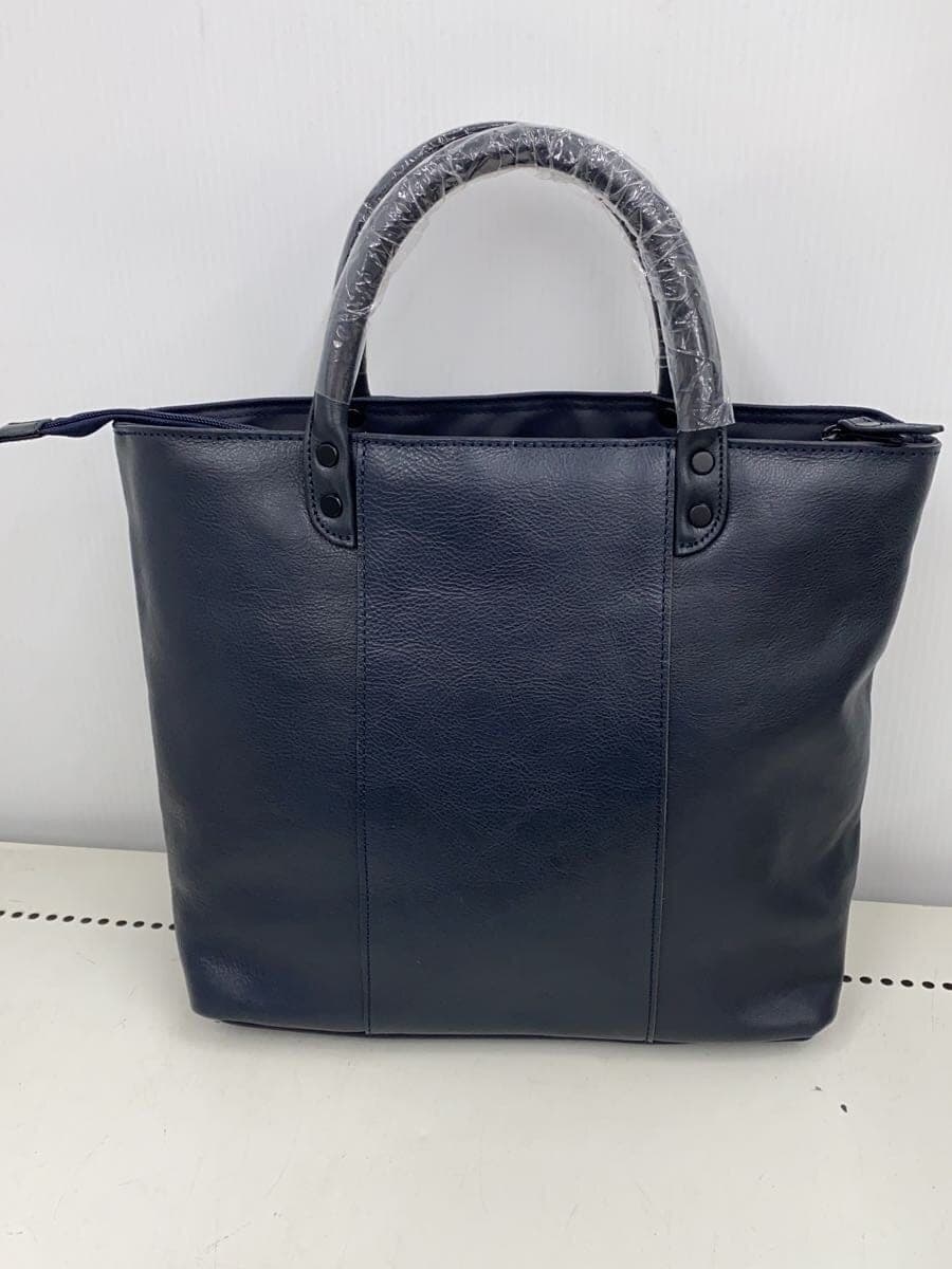 Mustache HIGE BAG Tote Bag Leather BLK 3