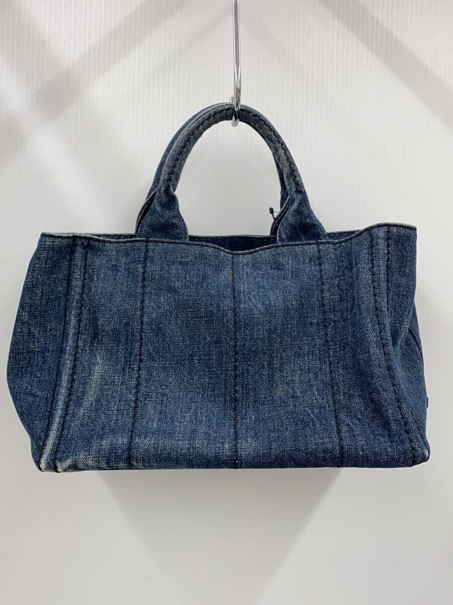 PRADA Canapa Handbag Denim IDG Solid Color 3