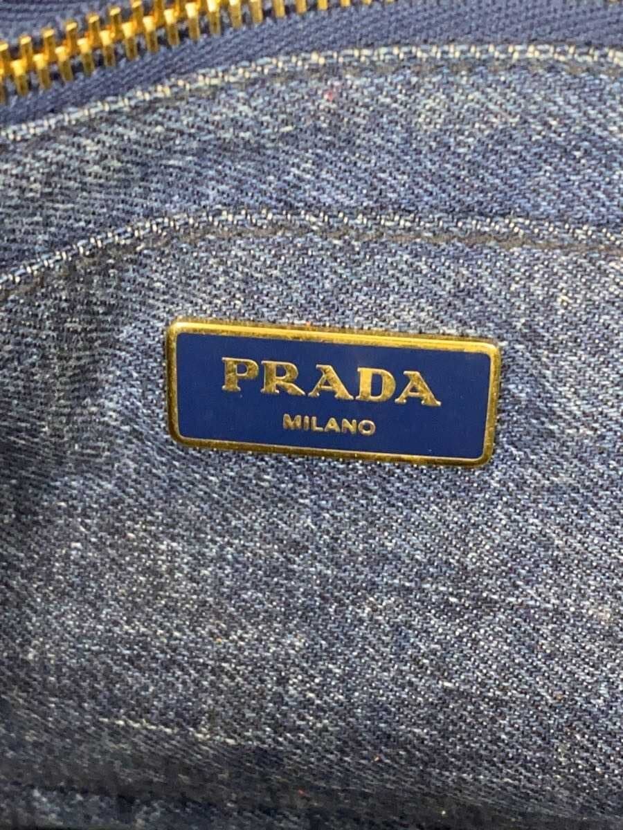 PRADA Canapa Handbag Denim IDG Solid Color 5
