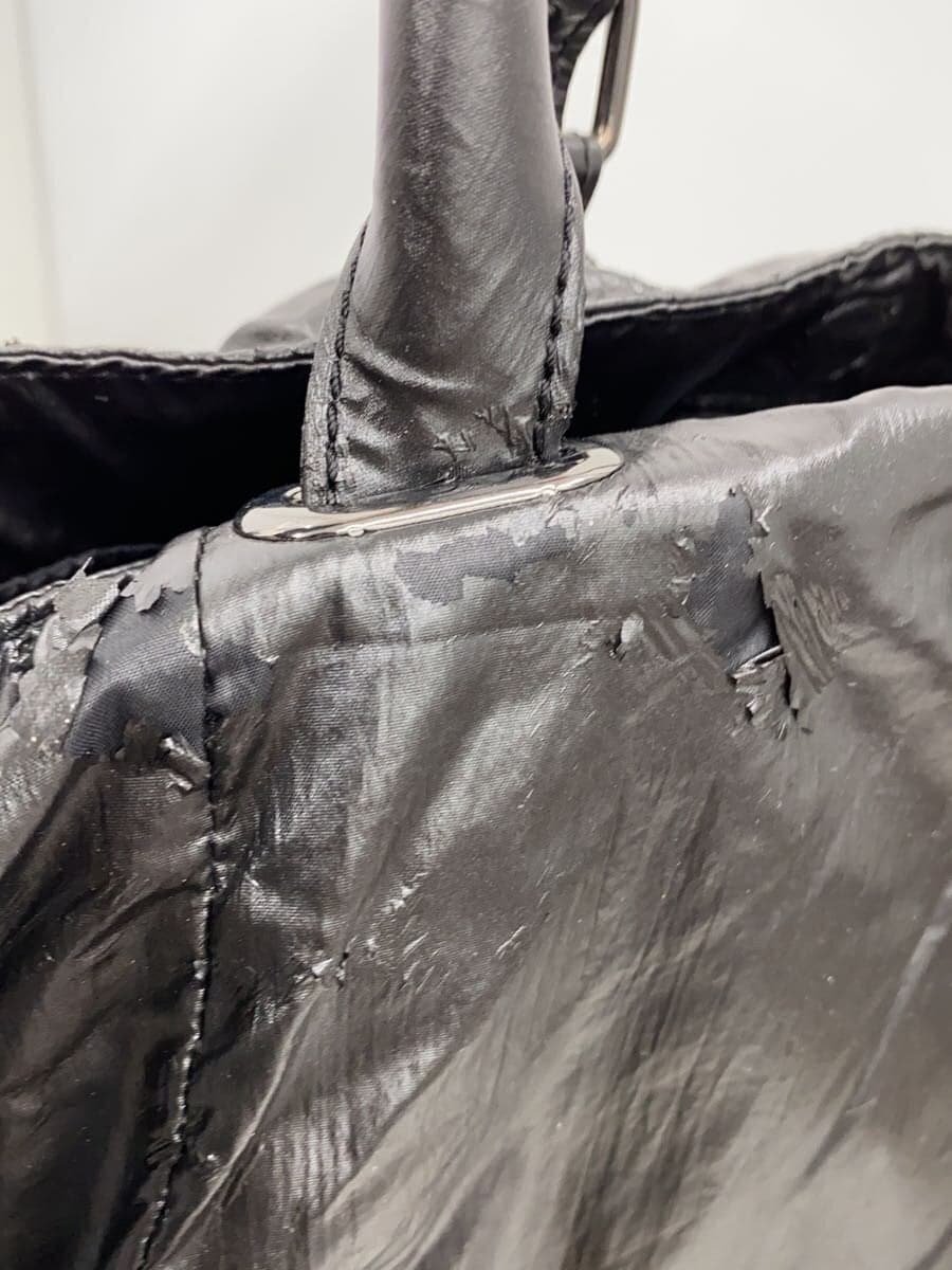 DIESEL Tote Bag Patent Leather BLK Solid 9