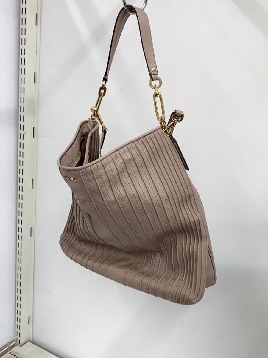 COACH Shoulder Bag Leather BEG 27881 2