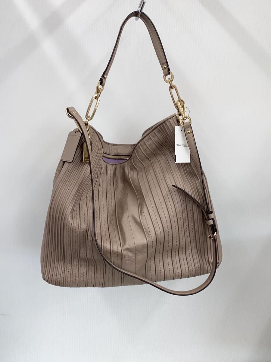 COACH Shoulder Bag Leather BEG 27881 3