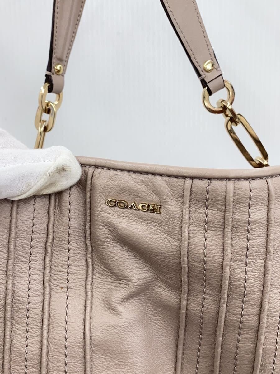 COACH Shoulder Bag Leather BEG 27881 5