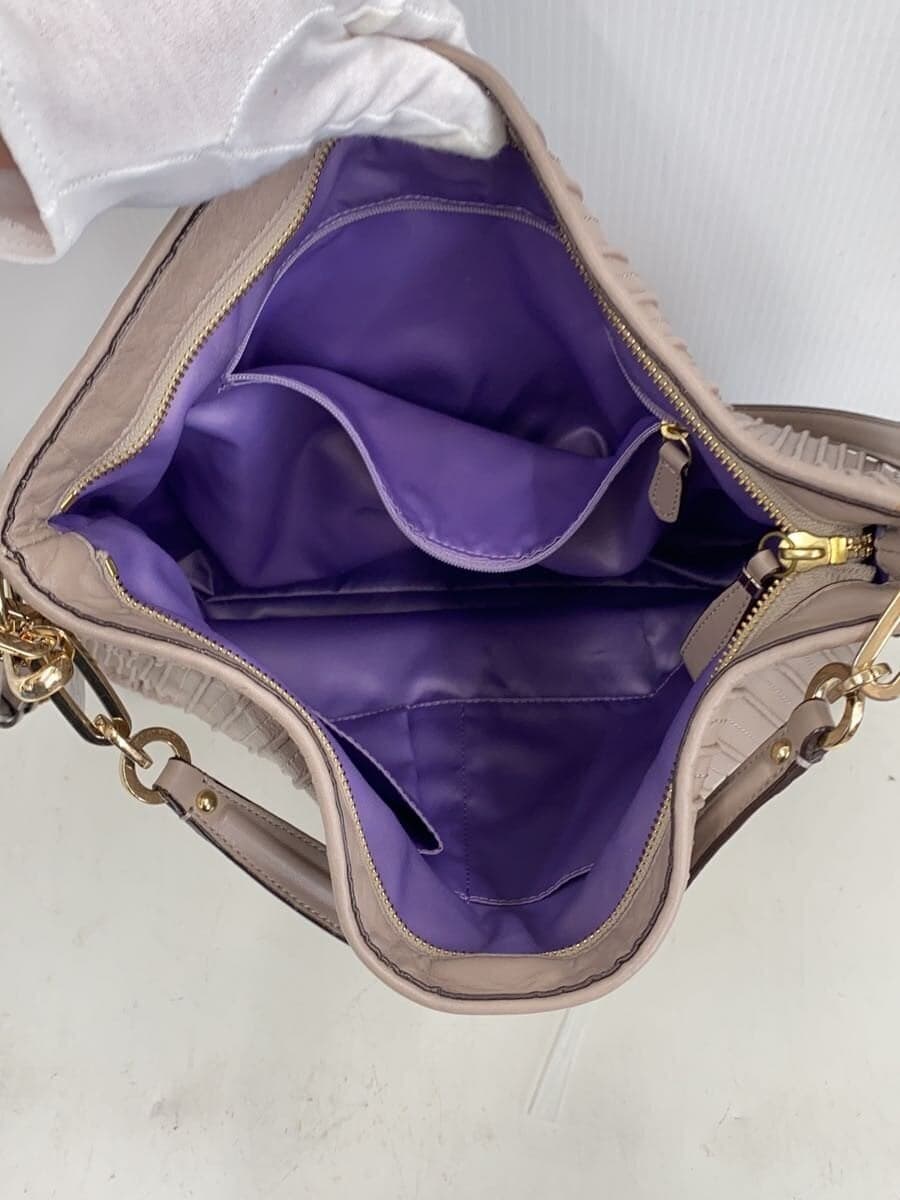 COACH Shoulder Bag Leather BEG 27881 6