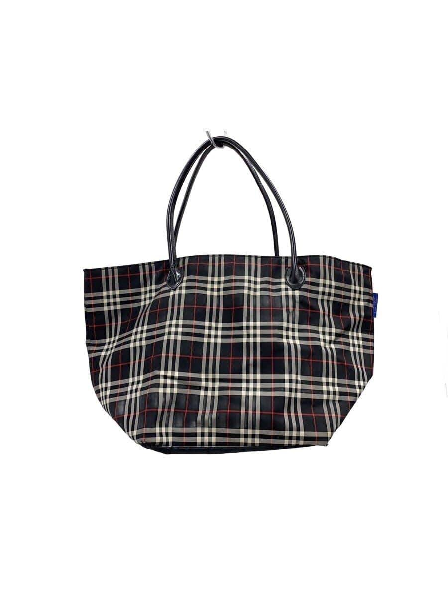 BURBERRY BLUE LABEL Tote Bag Nylon BLK Check BT601-204