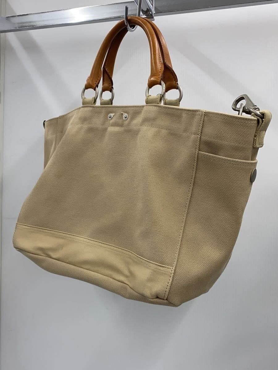 LUGGAGE LABEL Tote Bag Canvas BEG Plain 2