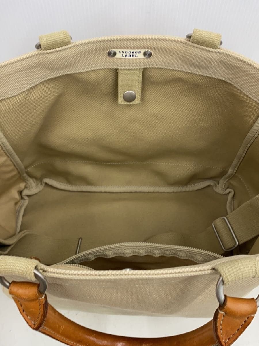 LUGGAGE LABEL Tote Bag Canvas BEG Plain 6