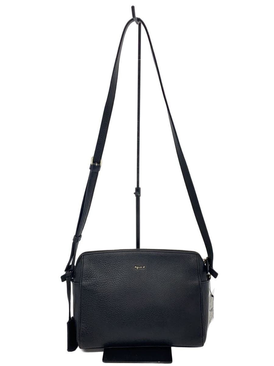 agnes b. shoulder bag cowhide BLK plain NS02-04