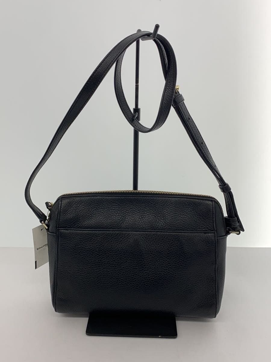 agnes b. shoulder bag cowhide BLK plain NS02-04 3