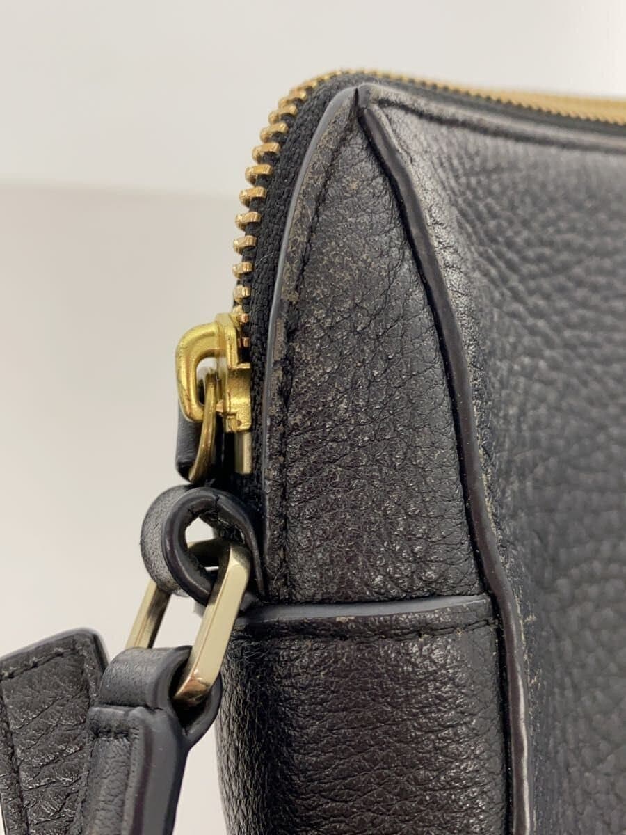 agnes b. shoulder bag cowhide BLK plain NS02-04 7