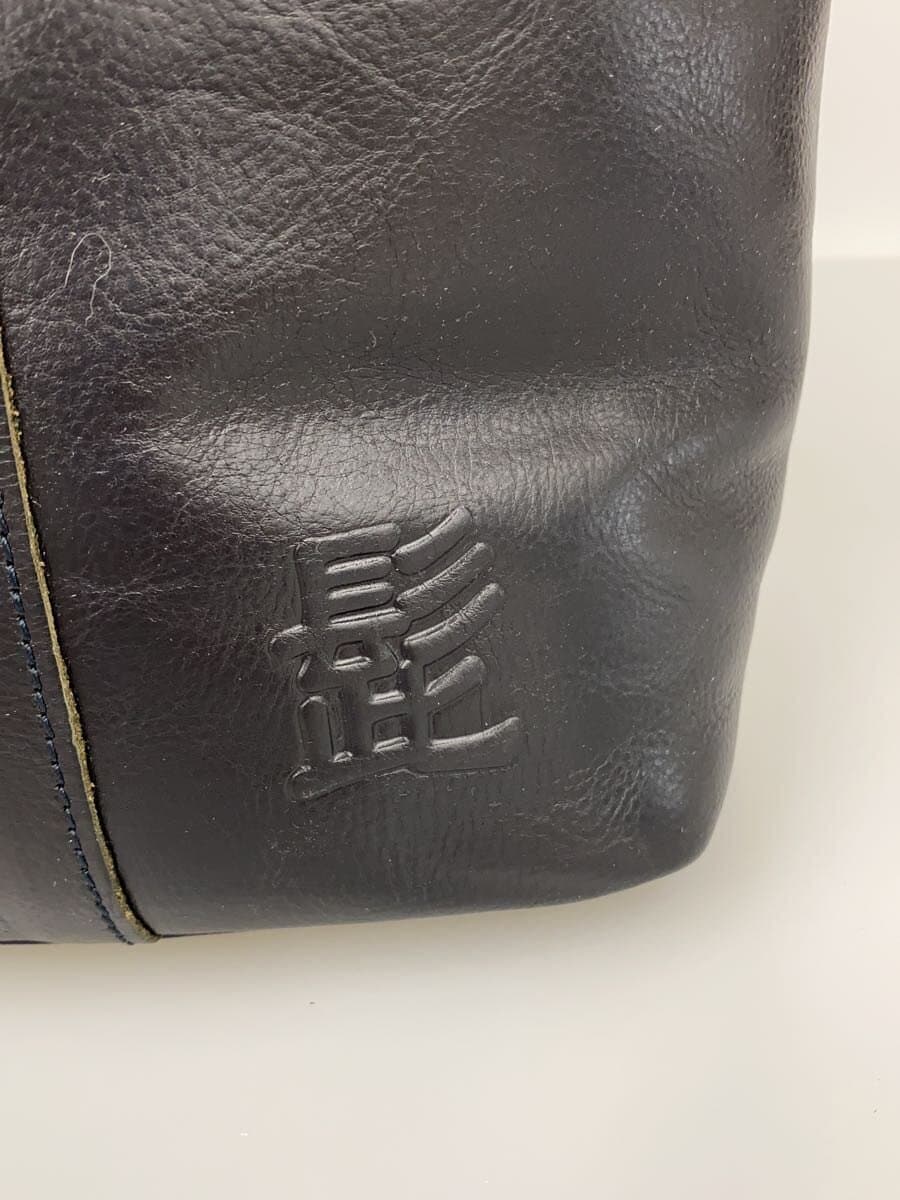 Mustache HIGE BAG Bag Leather NVY Solid 5