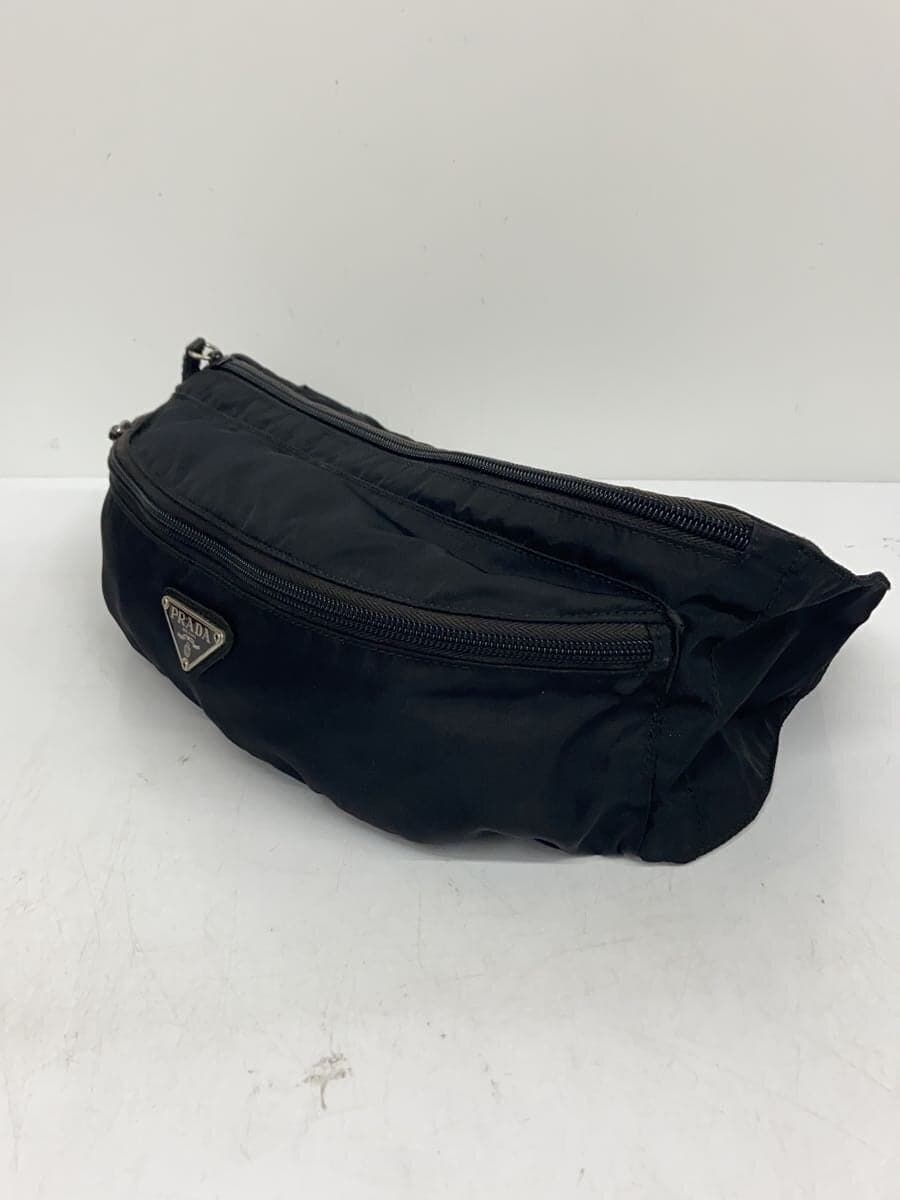 PRADA Triangle Logo Waist Bag Nylon Black 2