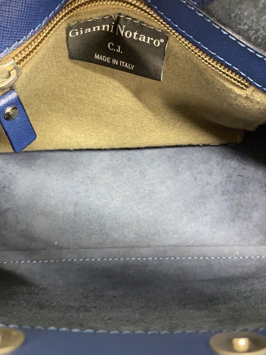 GIANNI NOTARO Shoulder Bag Leather NVY Solid 6