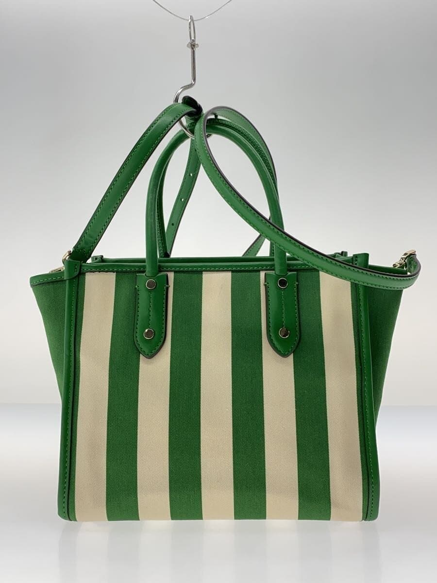 kate spade new york Handbag Canvas GRN Stripe K6079 3