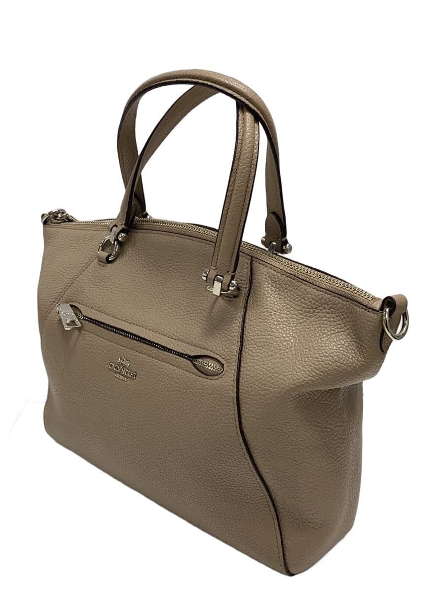 COACH Handbag_All Leather Leather BEG 58874 2