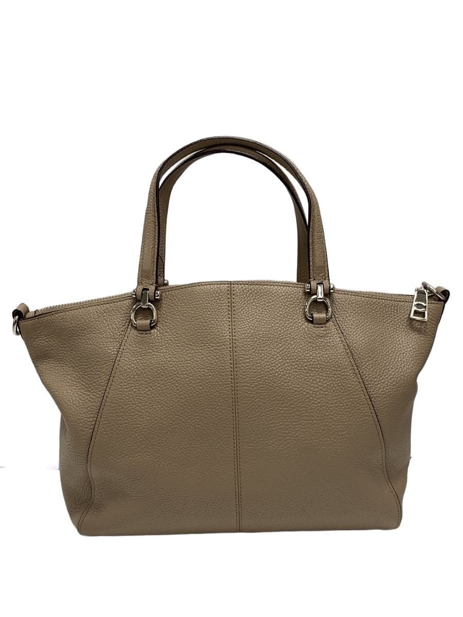 COACH Handbag_All Leather Leather BEG 58874 3