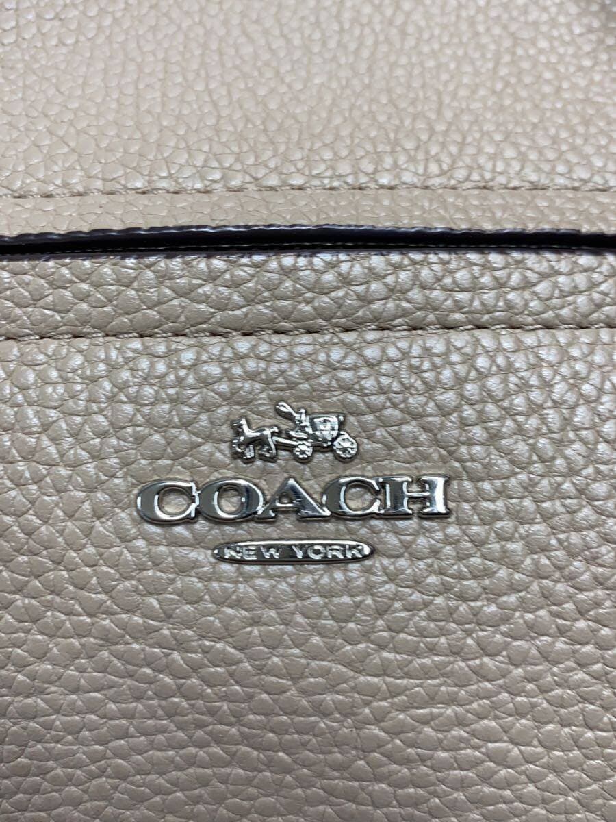 COACH Handbag_All Leather Leather BEG 58874 5