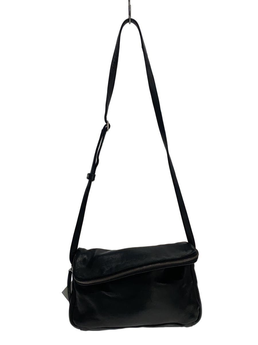 agnes b. Leather Mini Shoulder Bag Leather BLK Solid