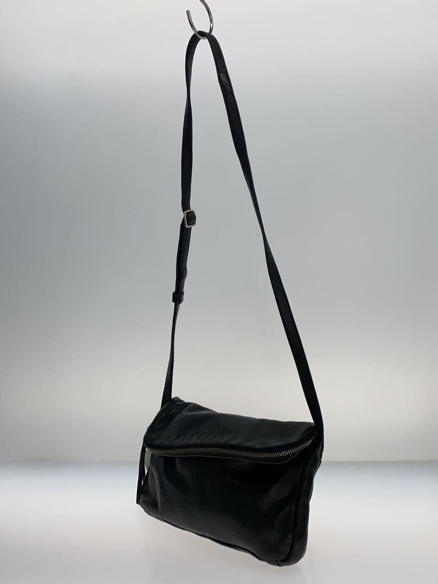 agnes b. Leather Mini Shoulder Bag Leather BLK Solid 2