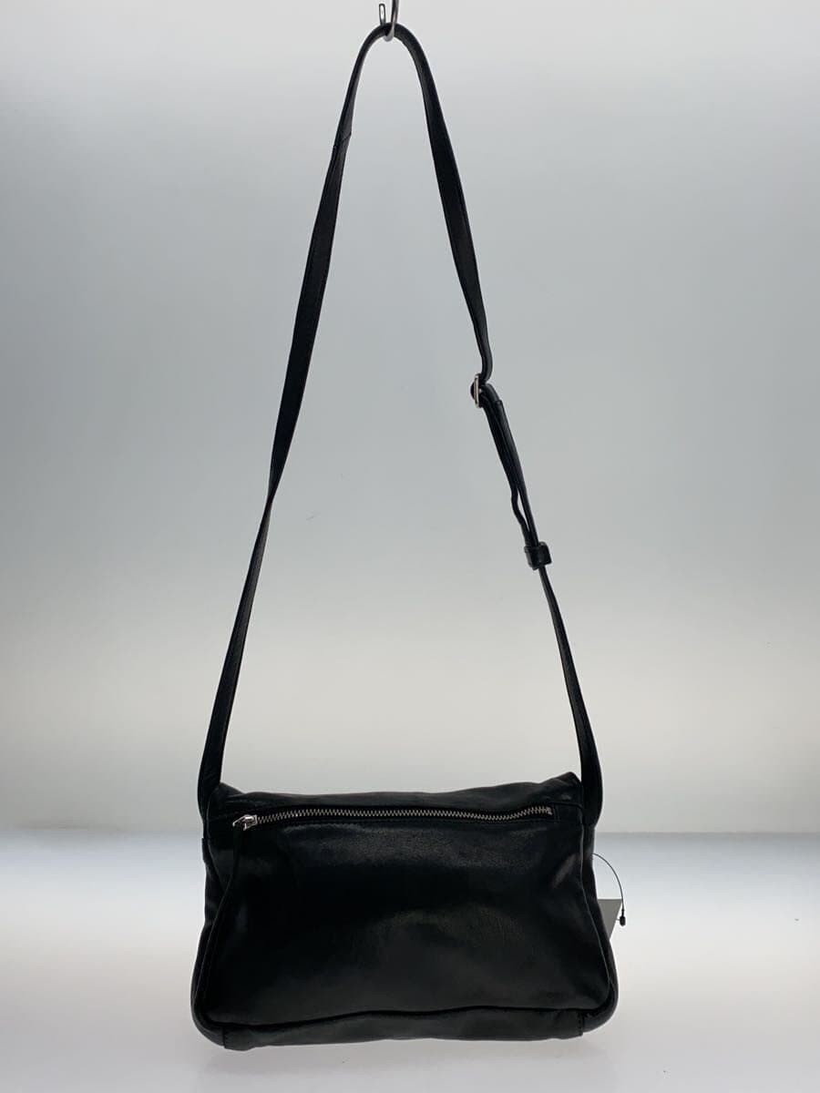 agnes b. Leather Mini Shoulder Bag Leather BLK Solid 3