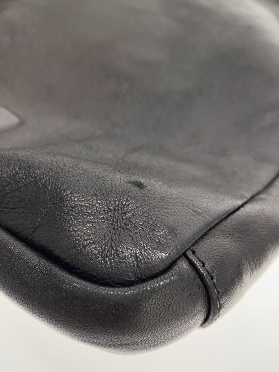 agnes b. Leather Mini Shoulder Bag Leather BLK Solid 7