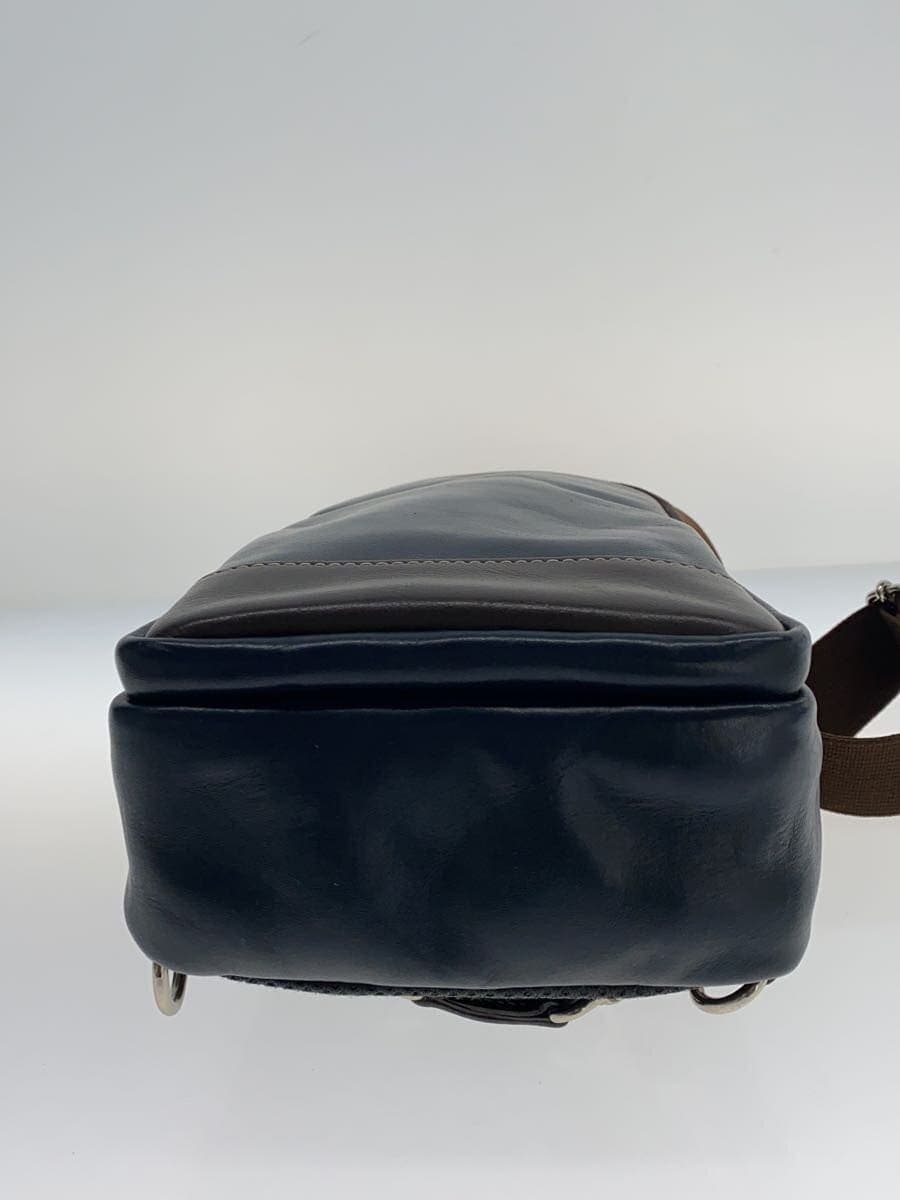 ultima TOKYO Leather S Ring Shoulder Bag Leather NVY Solid 4