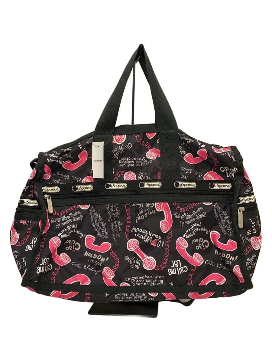 LESPORTSAC Telephone Print 2-Way Shoulder Bag Polyester BLK