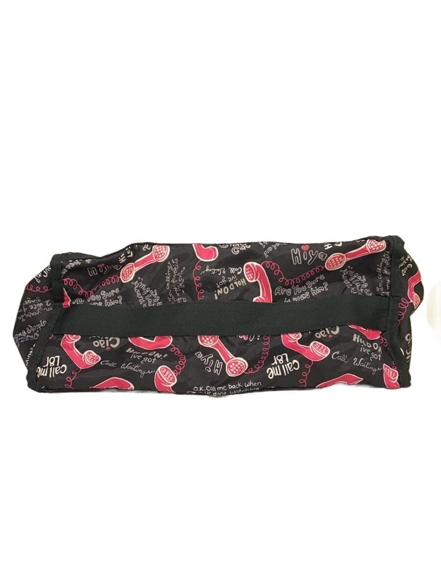 LESPORTSAC Telephone Print 2-Way Shoulder Bag Polyester BLK 4