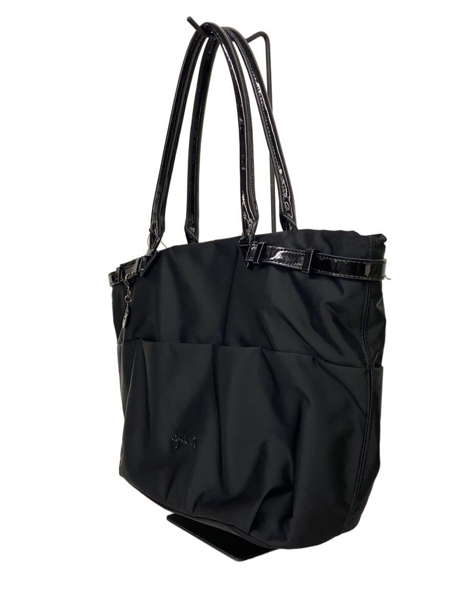 agnes b VOYAGE Nylon Tote Bag Nylon BLK Solid 2