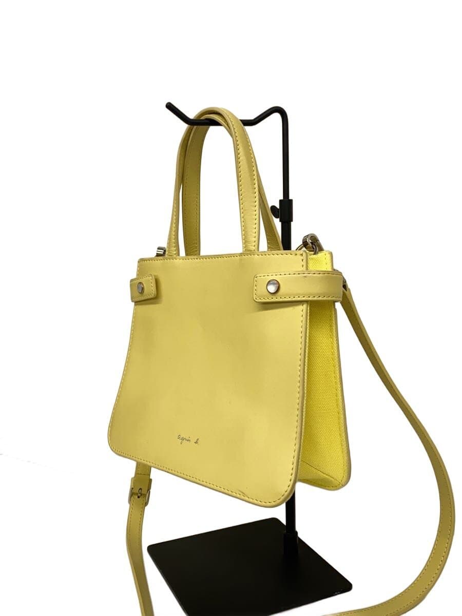 agnes b. Leather Mini Shoulder Bag Leather YLW Solid 2