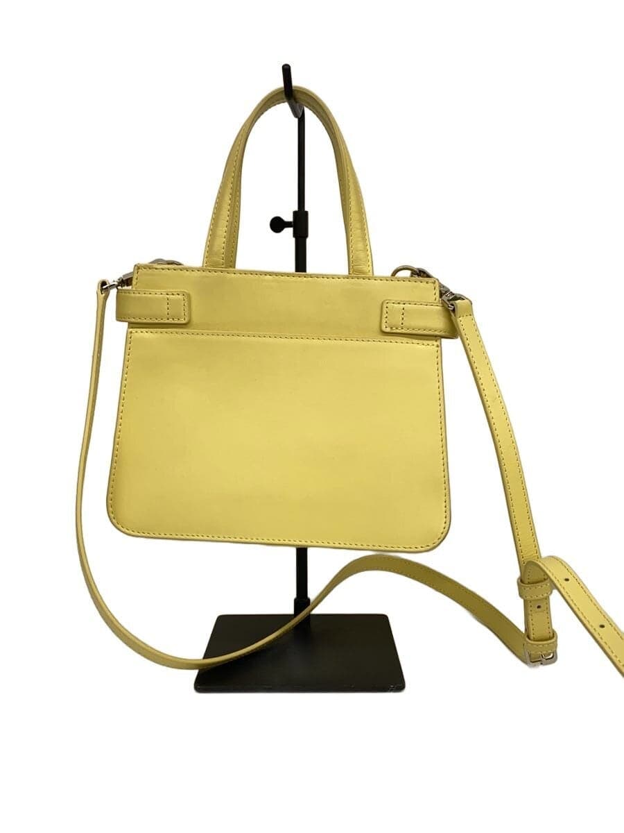 agnes b. Leather Mini Shoulder Bag Leather YLW Solid 3