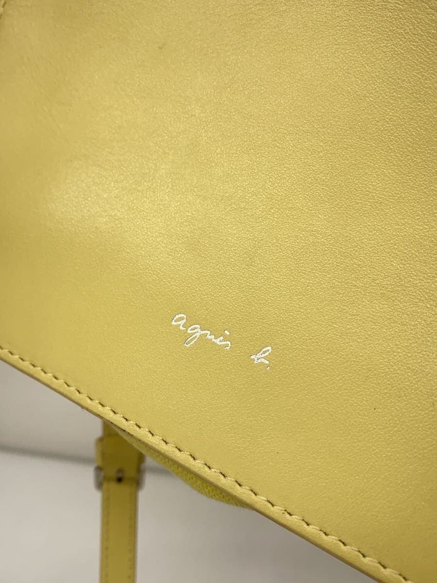 agnes b. Leather Mini Shoulder Bag Leather YLW Solid 5