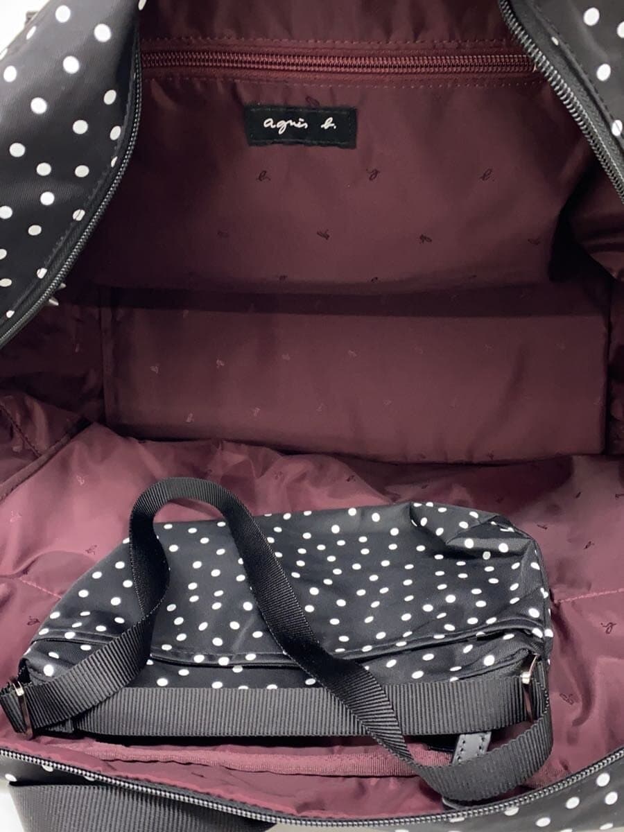 agnes b. Dot Pattern Nylon Boston Bag Nylon BLK Dot 6