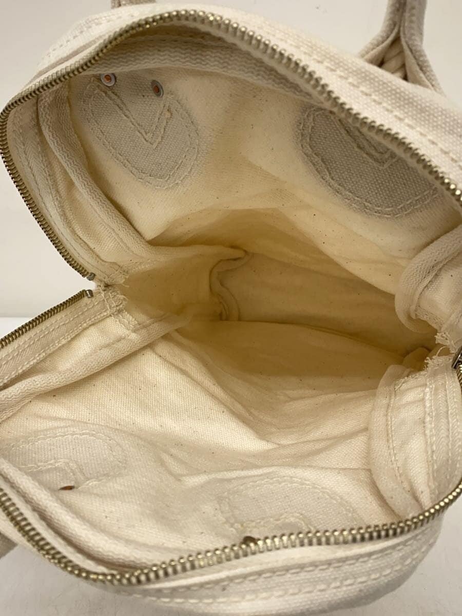 CHACOLIBL37 BOSTON TYPE A Handbag Canvas WHT Solid 5