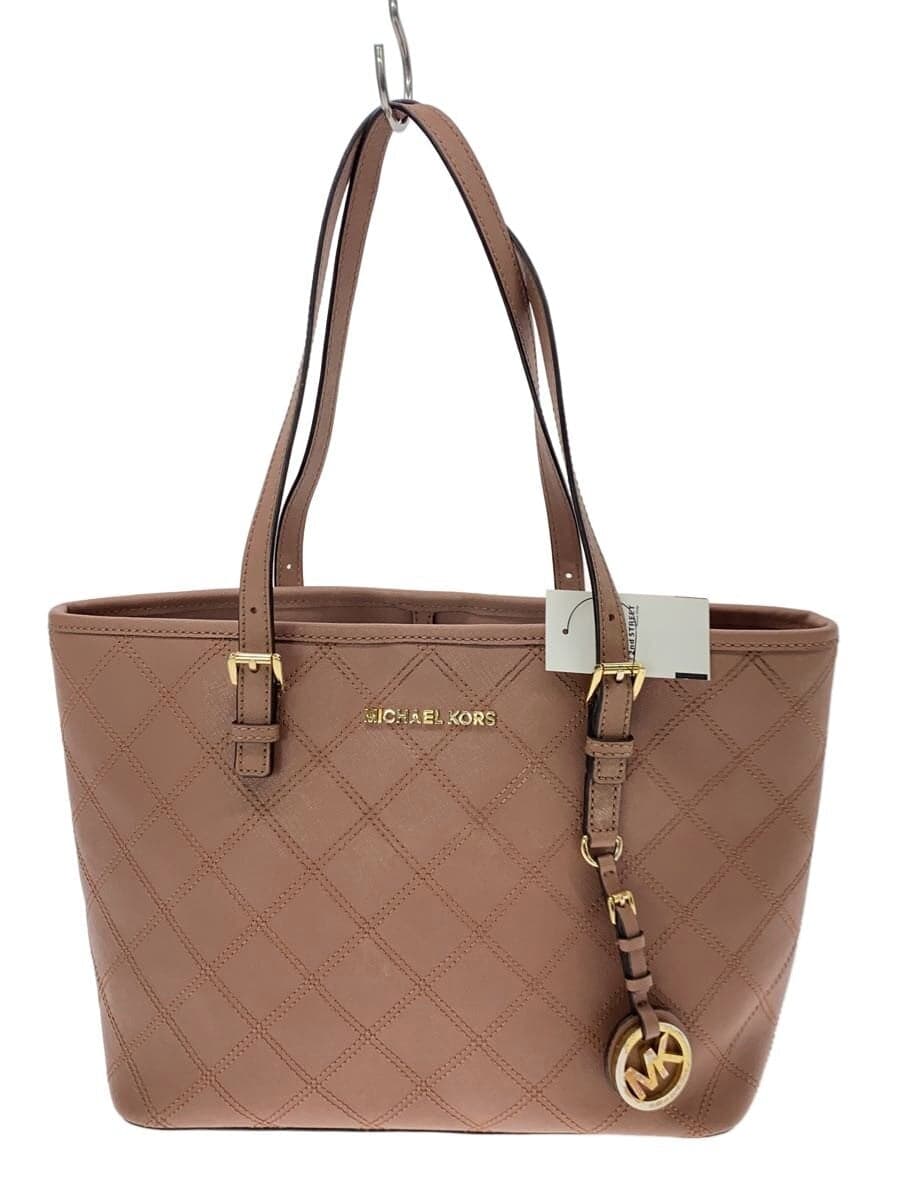 MICHAEL KORS Stitch Tote Bag Faux Leather PNK Solid 30F5GTVT1T