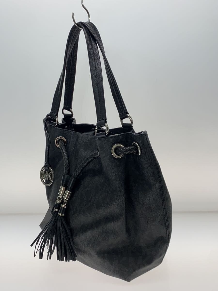 MICHAEL KORS Purse E Jet Set Tote Bag Faux Leather BLK All-over Pattern 2