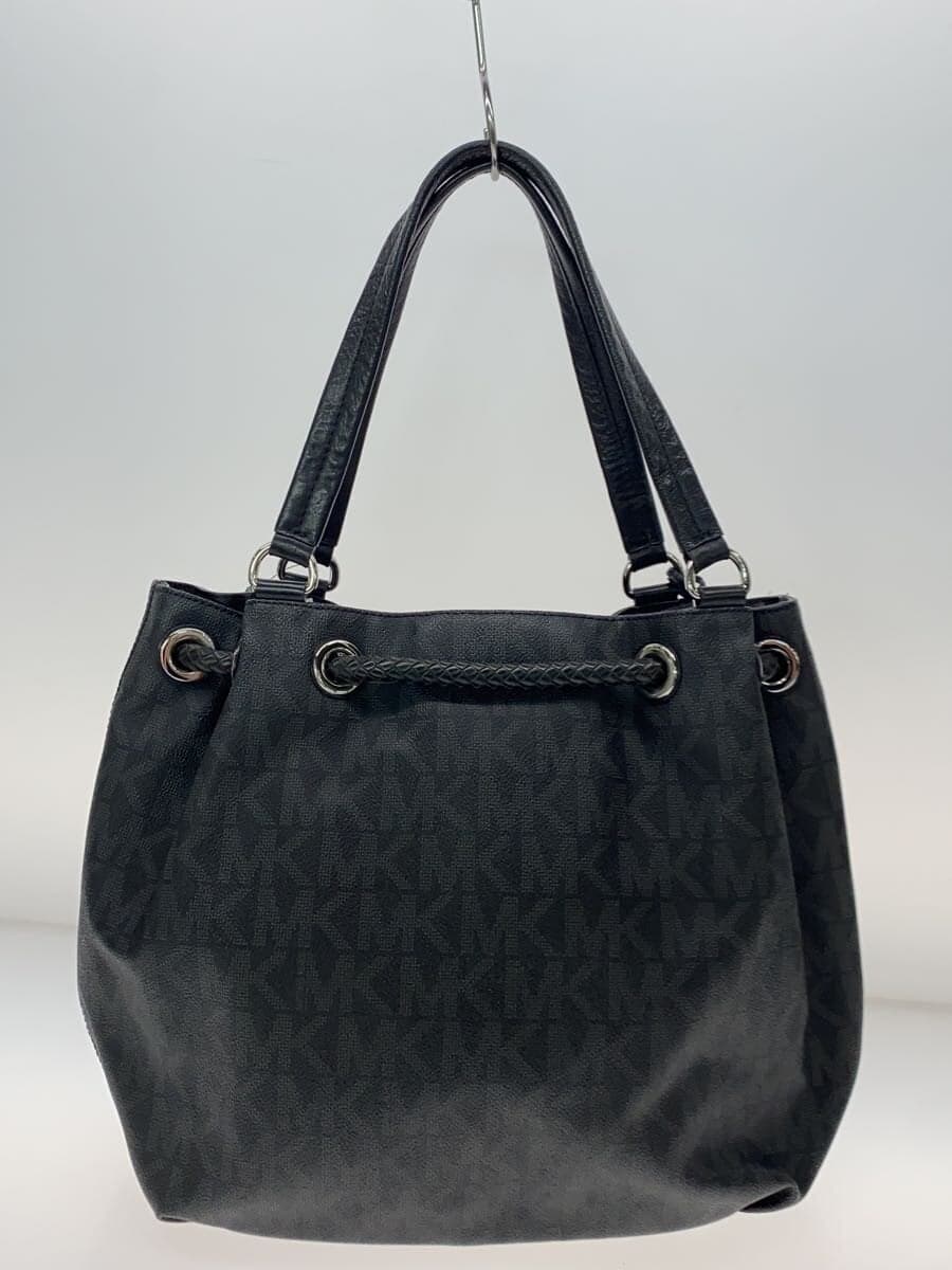 MICHAEL KORS Purse E Jet Set Tote Bag Faux Leather BLK All-over Pattern 3