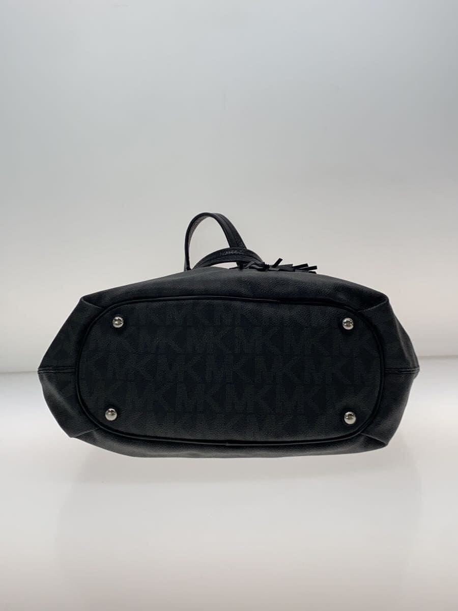 MICHAEL KORS Purse E Jet Set Tote Bag Faux Leather BLK All-over Pattern 4