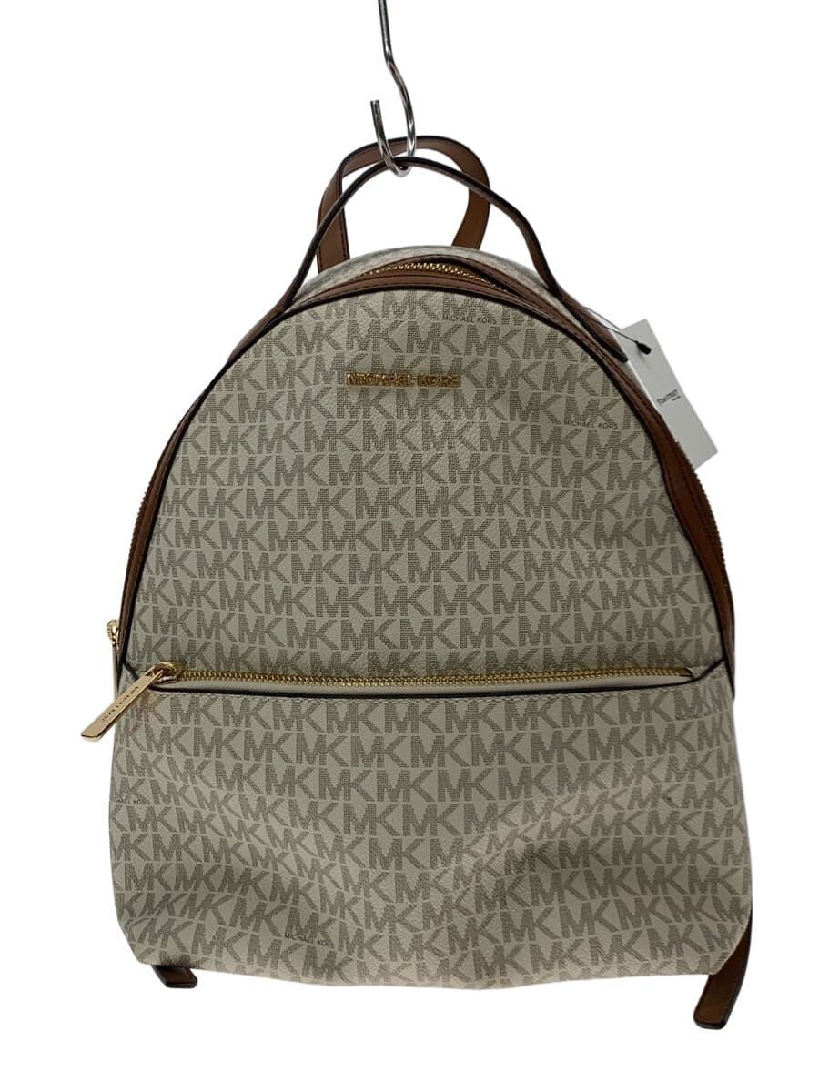 MICHAEL KORS Sheila Medium Logo Backpack PVC WHT All-over pattern 35F3G6HB6B