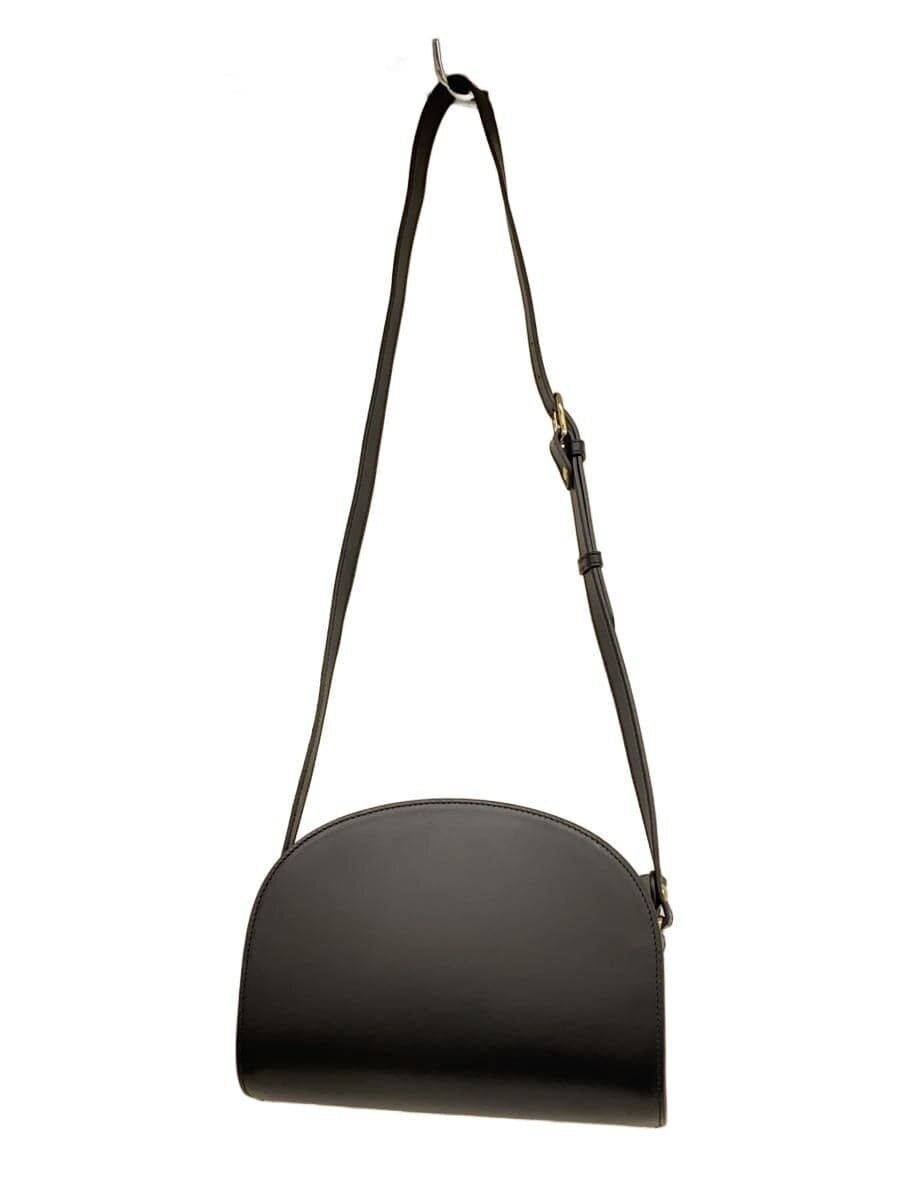 A.P.C. Half Moon Leather Shoulder Bag Leather BLK 3