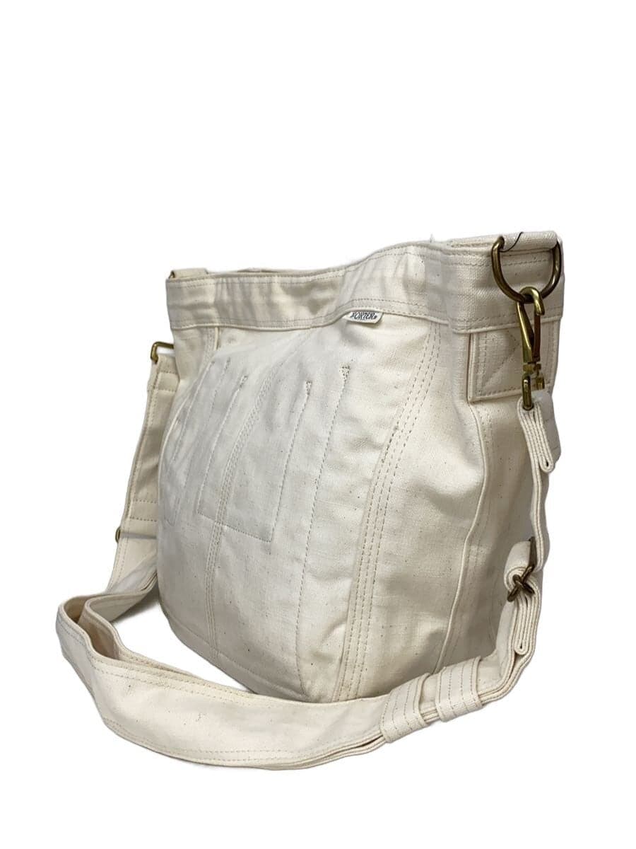 PORTER Canvas Shoulder Bag Canvas WHT Plain 2