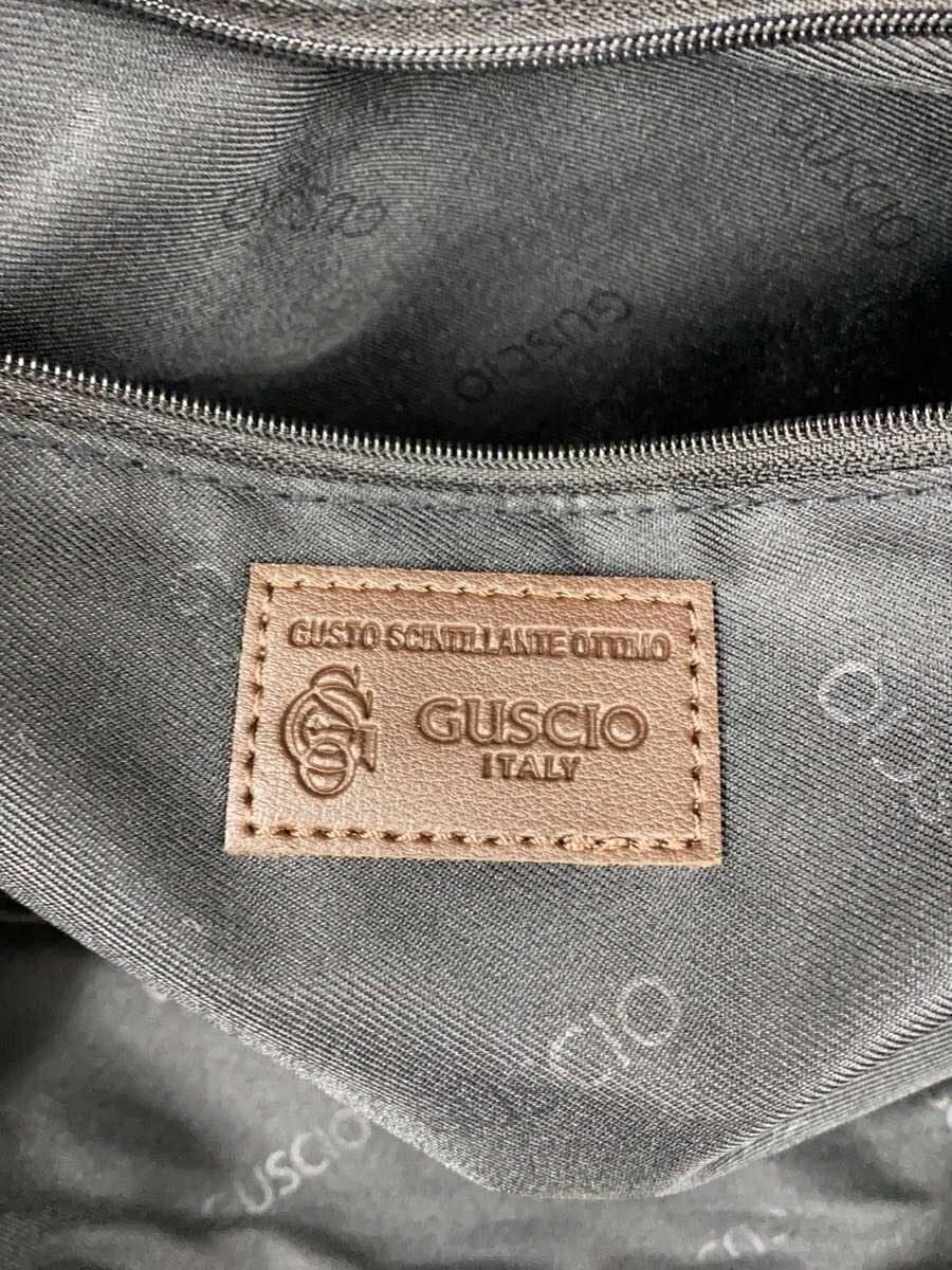 GUSCIO Tote Bag Leather BLK All Over Pattern 5