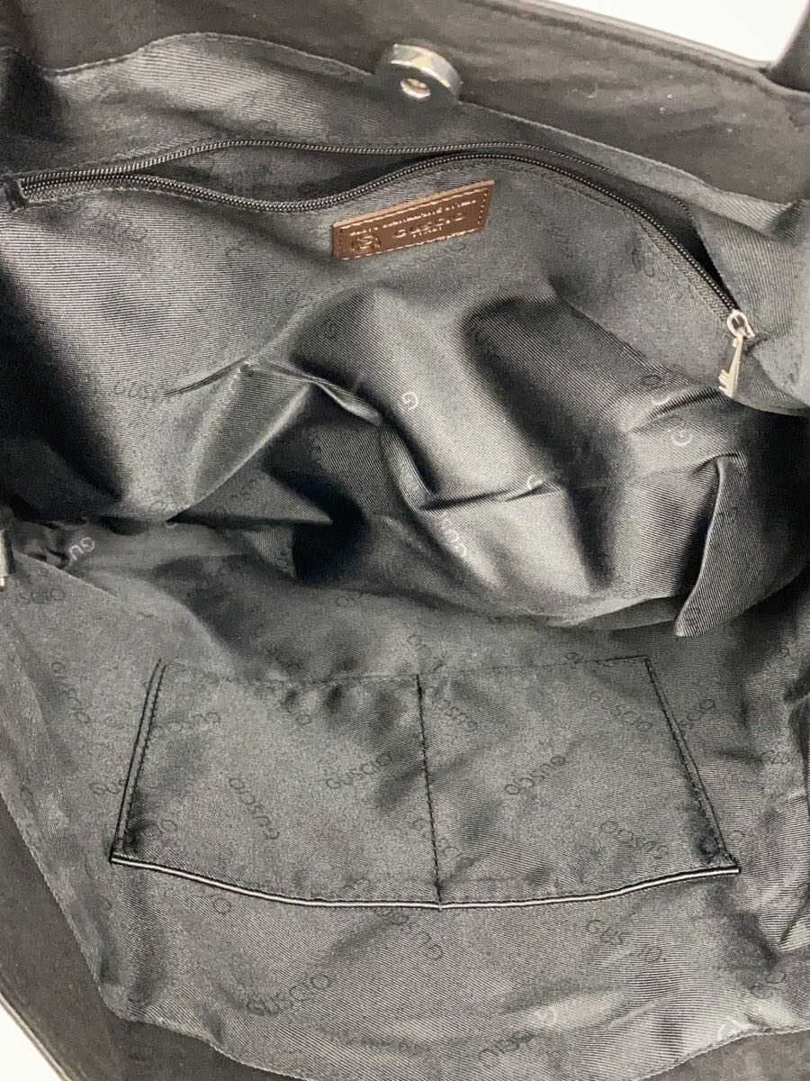 GUSCIO Tote Bag Leather BLK All Over Pattern 6