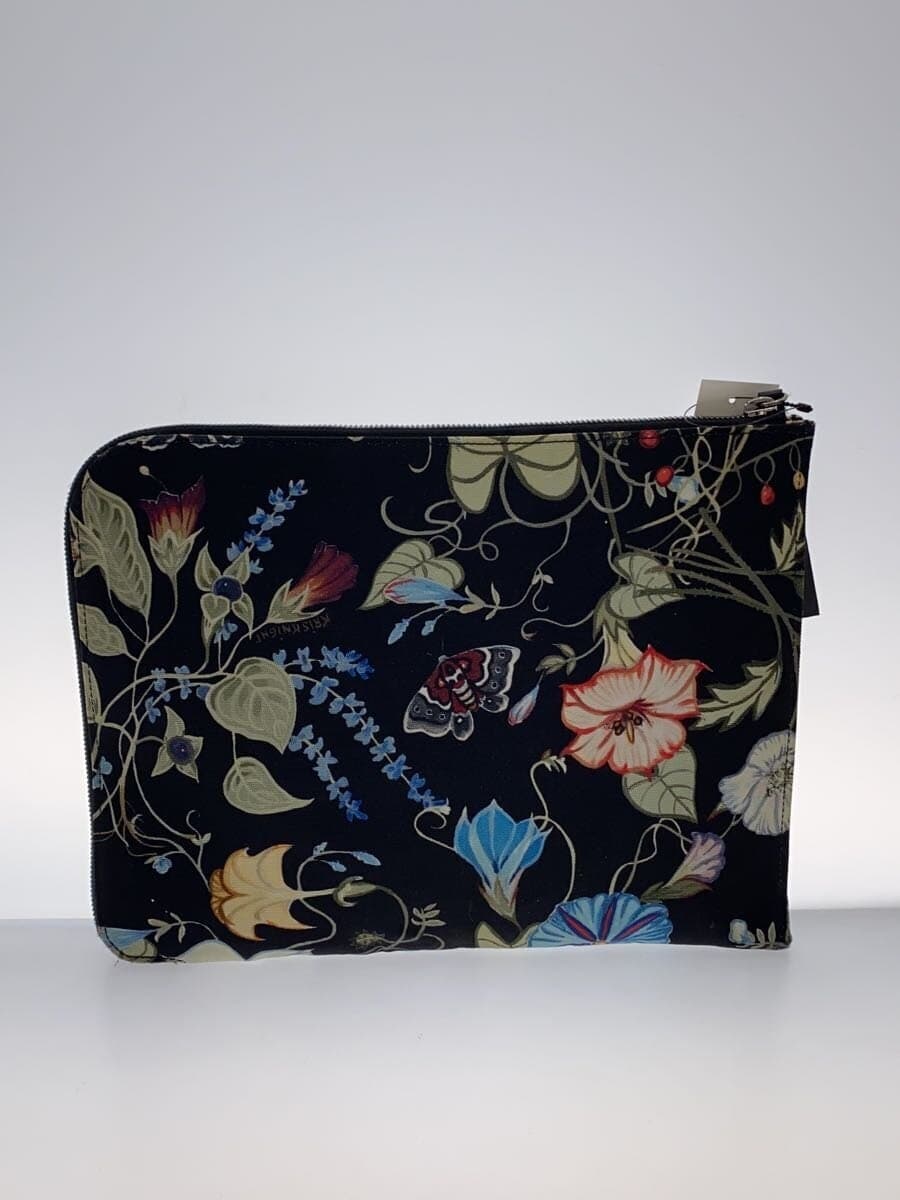 GUCCI Second Bag Canvas BLK Floral 3