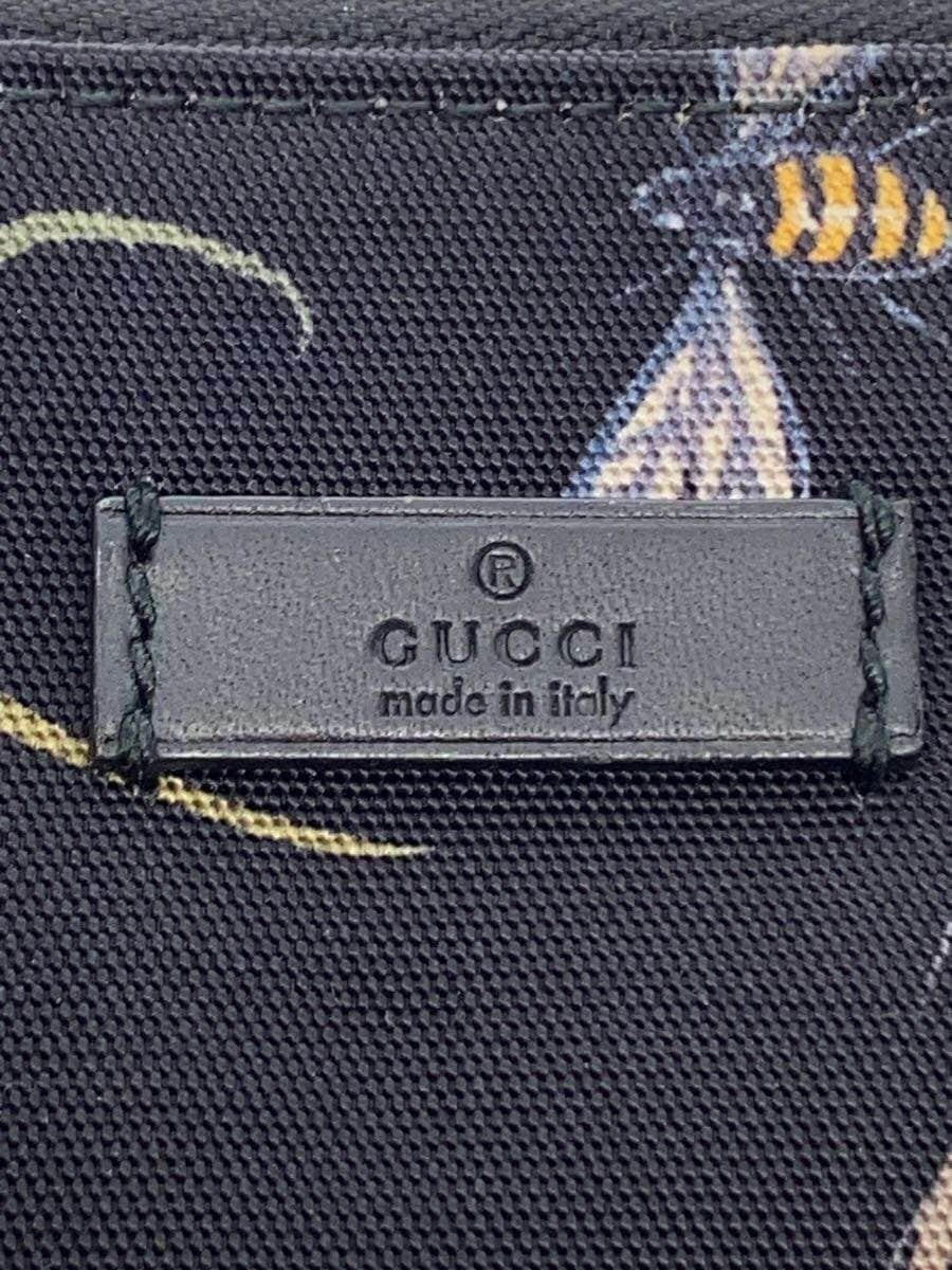 GUCCI Second Bag Canvas BLK Floral 5