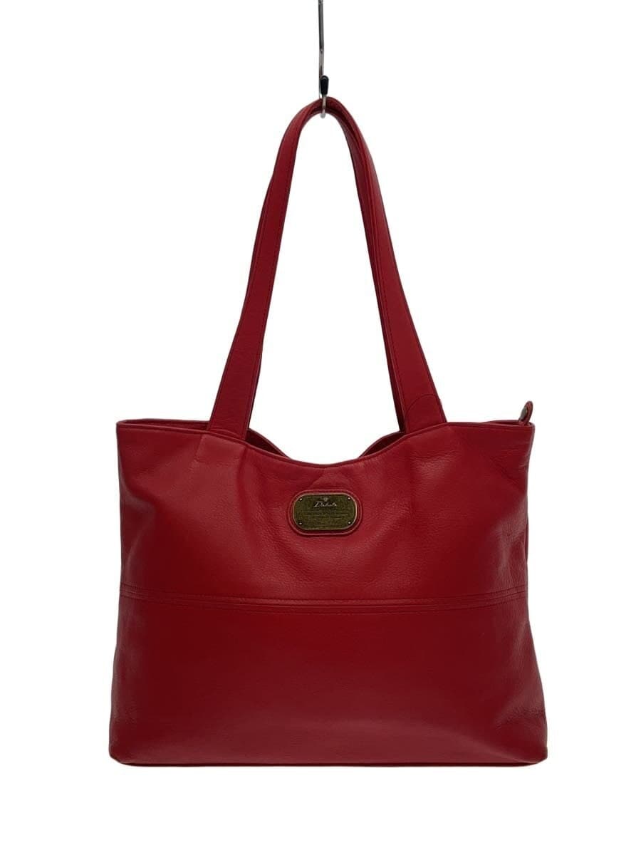 DAKOTA Tote Bag Leather RED Corner Scuff Inside Stain