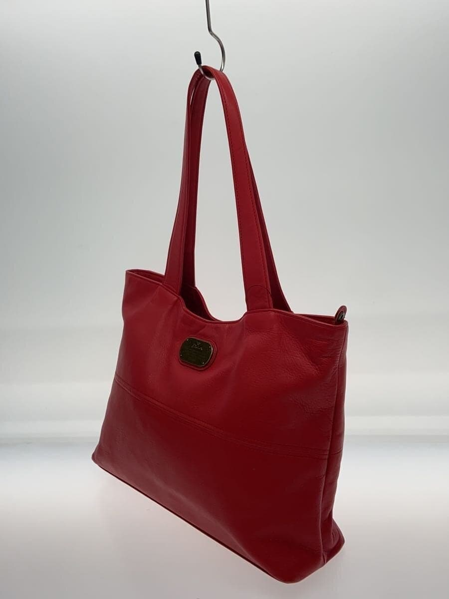 DAKOTA Tote Bag Leather RED Corner Scuff Inside Stain 2