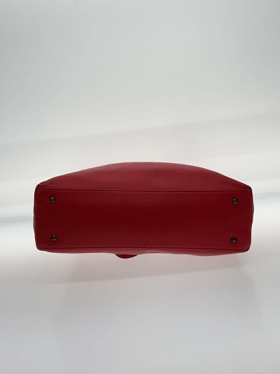 DAKOTA Tote Bag Leather RED Corner Scuff Inside Stain 4