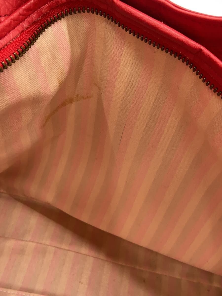 DAKOTA Tote Bag Leather RED Corner Scuff Inside Stain 8